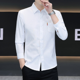 牛津布春秋季男士短袖衬衫口袋纯色潮流男装衬衣休闲衬衫男M-4xl，男装衬衫，奇怪漫猴工厂店