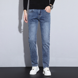 牛仔裤男士秋冬季修身小直筒百搭弹力休闲长裤2026新款裤子，男装牛仔裤，奇怪漫猴工厂店