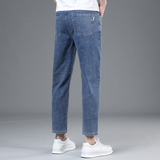 弹力新款九分牛仔裤男士宽松直筒八分百搭弹力休闲9分裤，男装牛仔裤，奇怪漫猴工厂店