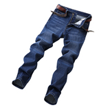 春秋新款弹力宽松直筒男装牛仔长裤大码，男装牛仔裤，奇怪漫猴工厂店