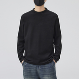 2026年秋季新款德绒保暖卫衣男士纯色半高领T恤，男装T恤，奇怪漫猴工厂店