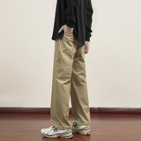 Y.M纯棉工装裤男宽松直筒2026春季新款潮流美式休闲长裤《限价69，男装休闲裤，奇怪漫猴工厂店