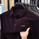 抖音POLO领长袖休闲秋季休闲男士T恤秋季舒适圆领百搭，男装T恤，奇怪漫猴工厂店