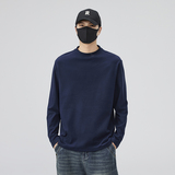 2026年秋季新款德绒保暖卫衣男士纯色半高领T恤，男装T恤，奇怪漫猴工厂店