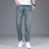 高端冰丝牛仔裤九分男士夏季薄款宽松直筒2026新款天丝八分裤子，男装牛仔裤，奇怪漫猴工厂店