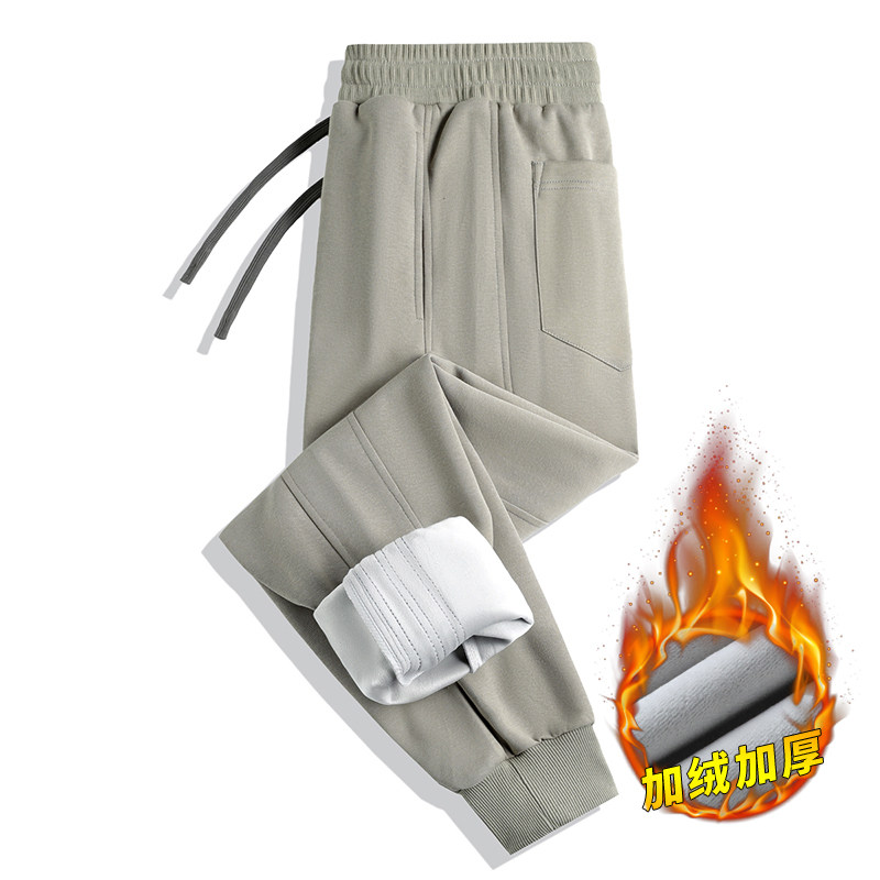 男士加绒裤子男款加厚冬季黑色男裤秋冬款休闲裤男卫裤，男装休闲裤，奇怪漫猴工厂店