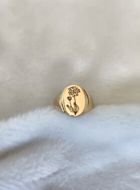 青岛外贸手饰品指环潮流时尚百搭休闲简约气质甜美风花草图案戒指