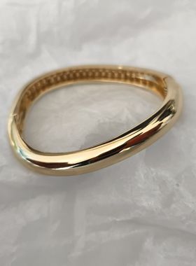 欧美外贸饰品时尚个性夸张金属不规则开口手镯女气质百搭手环手饰