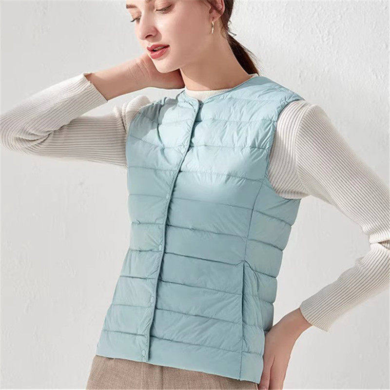 波斯橙官方旗舰店2026新款无领羽绒内胆马甲女秋冬轻薄羽绒服外套