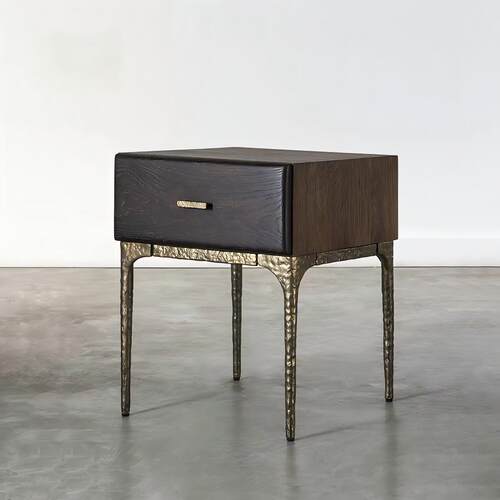 正版root branch/原装进口北欧表情/YUZU橡木抽屉床头柜边几