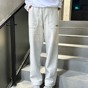 安踏宽松直筒加绒运动卫裤男女冬季新款密暖绒休闲长裤172548301N