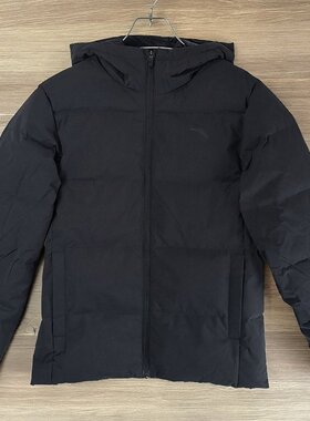 安踏防泼水宽松保暖连帽羽绒服男