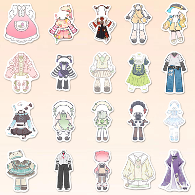 oc兔服贴纸可爱ins风少女