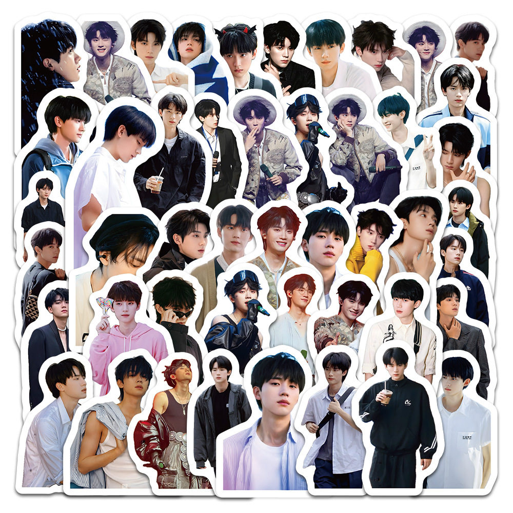 60张周翊然 贴纸男明星周边装饰笔记本行李箱滑板车电脑贴画