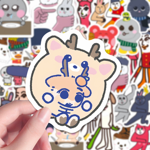 riize卡通贴纸可爱创意朴元彬木棍人周边手账素材DIY装饰手机贴画