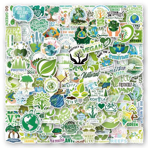 100张跨境Nature保护大自然贴纸笔记本滑板汽车防水贴画