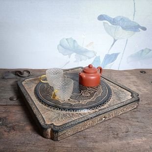 天然青石石雕茶盘民俗怀旧仿古复古中式古典茶托壶承杯垫茶室文艺