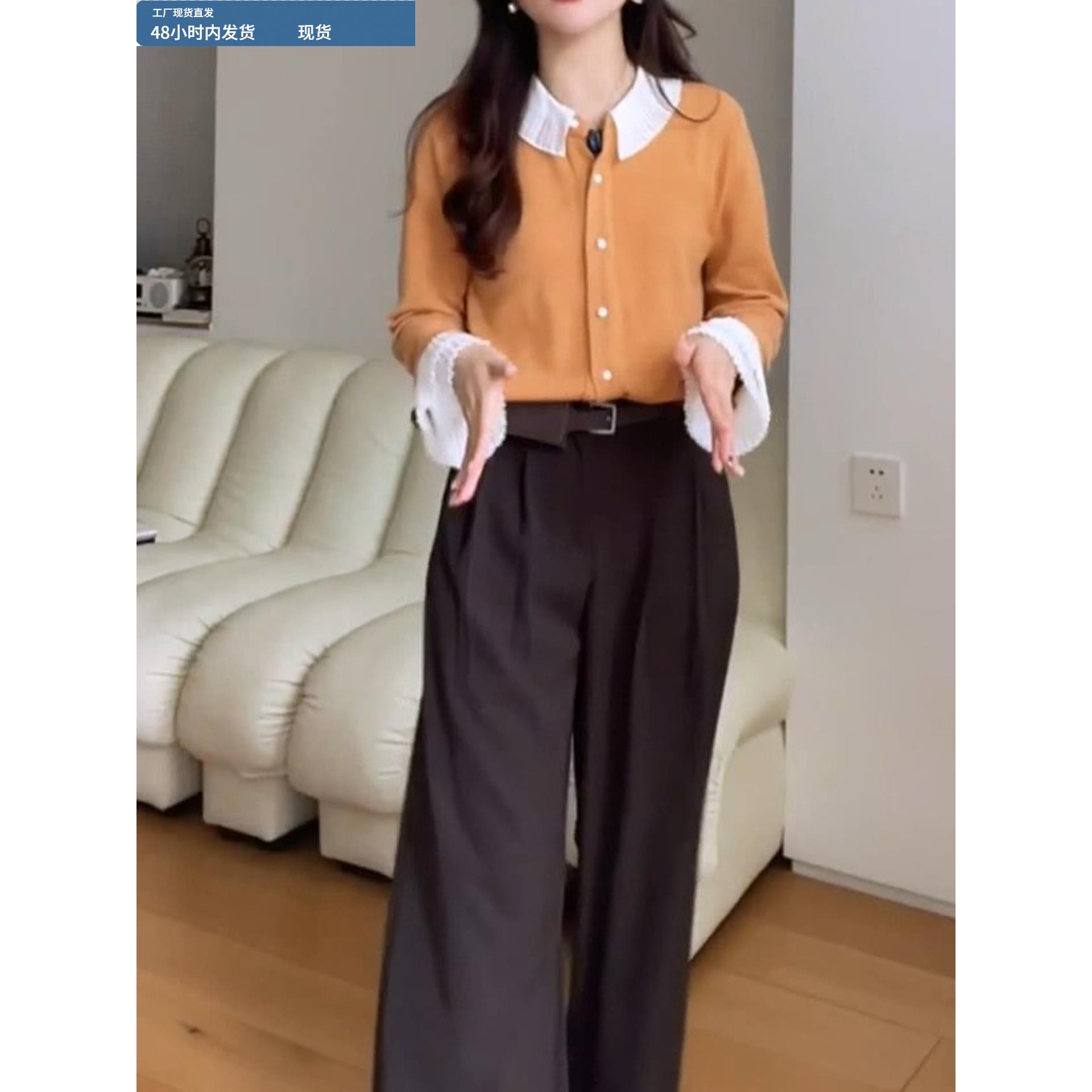 时尚气质设计感蕾丝拼接长袖衬衫2025秋季新款小众高级感上衣减龄