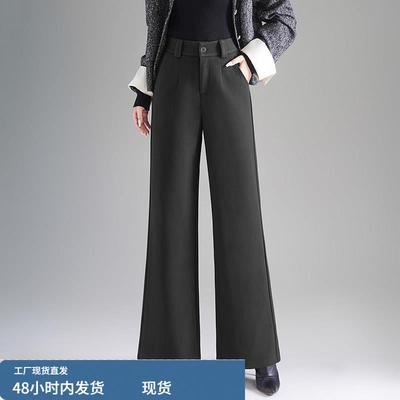 毛呢阔腿裤子女士装春秋冬2025年新款今年流行爆款宽松加厚休闲裤