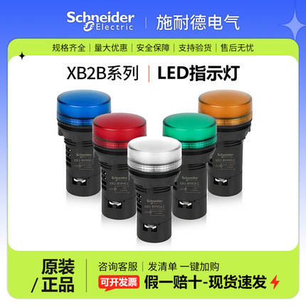 施耐德XB2BVM4LC LED指示灯XB2BVB3LC XB2BVM5LC红绿黄蓝白AC220V