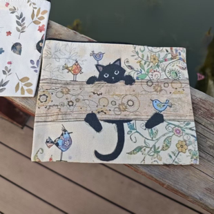 卡通可爱收纳袋化妆品充电器数据线收纳包拉链袋袜子防尘袋帆布