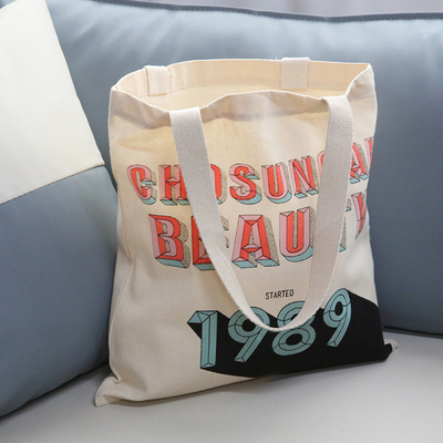 日本原生态帆布袋子纯棉字母