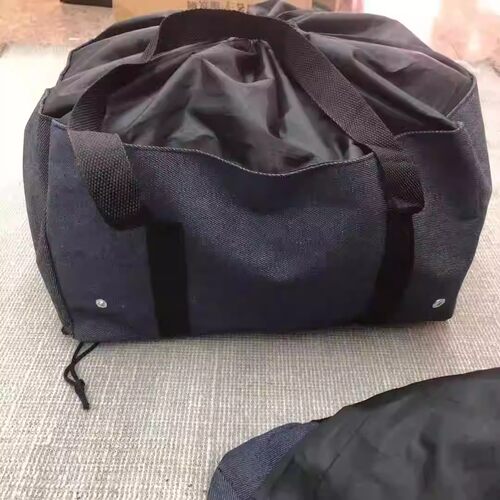 大号牛仔帆布购物包折叠便携男女抽绳旅行李包袋纯色收纳包
