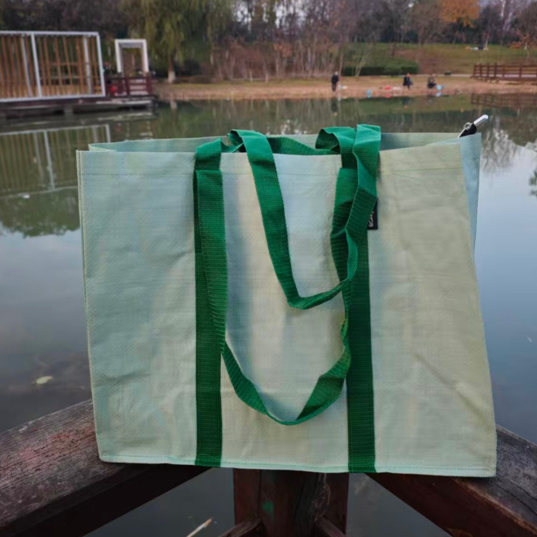绿色哑光购物袋编织袋手提袋大容量搬家收纳袋旅行环保袋日韩范