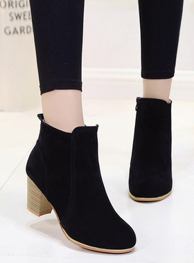 秋冬大码41女靴 Autumn Ankle Boots Women High heels Shoes