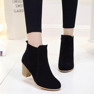 秋冬大码41女靴 Autumn Ankle Boots Women High heels Shoes