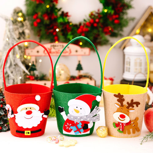 Christmas Decoration Cartoon Candy bucket Children' gift bag