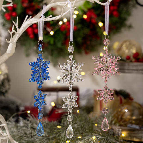 New Christmas Decoration Snowflake Pendant Colorful Ice Ice