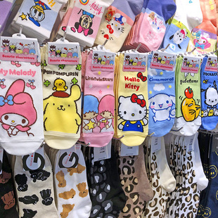 韩国进口KIKIYA卡通袜子甜美可爱少女袜动漫卡通短筒棉袜 现货