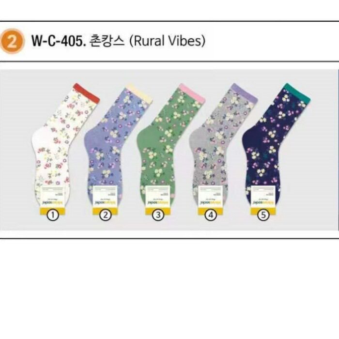 【春天来了】韩国kikiyasocks碎花撞色时尚潮搭女袜甜美少女袜子