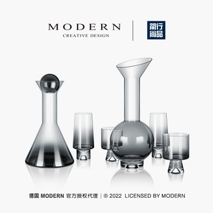 摩登Modern北欧式 水晶玻璃冷水壶水杯分酒器轻奢创意红酒醒酒摆件