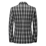 男士时尚休闲西装外套修身青年格子宴会礼服小西服上衣潮9980P95，男装西服套装，电商A056