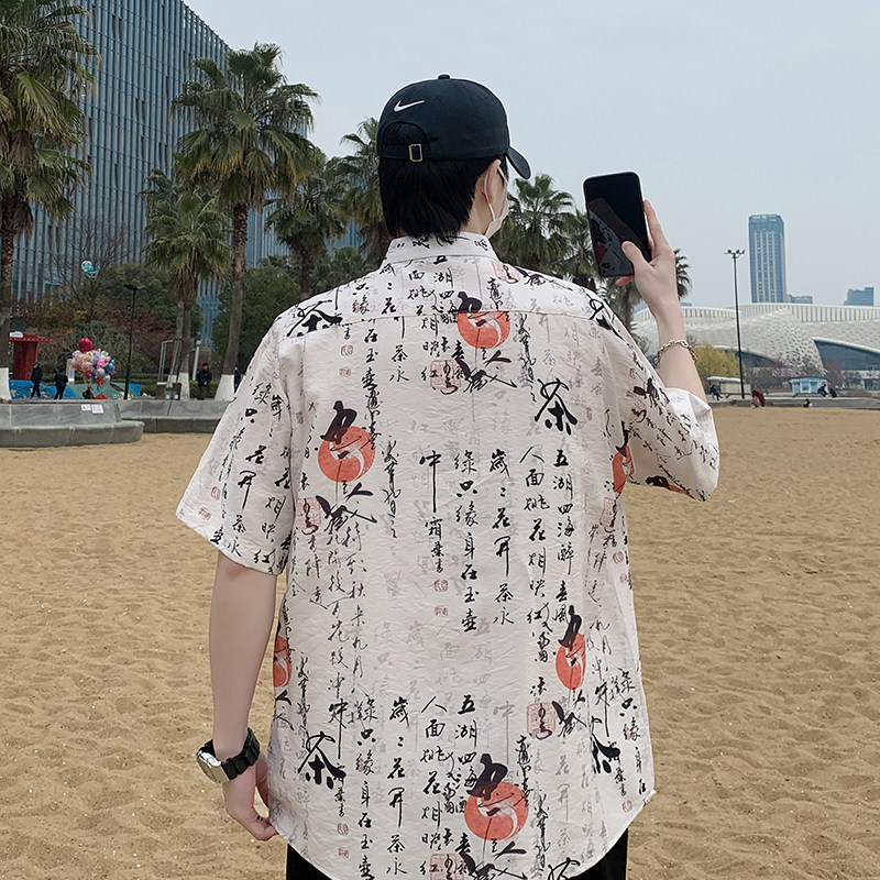 新中式春夏风男装唐装汉服短袖衬衫盘扣衬衣7010P40,男装T恤,电商A056