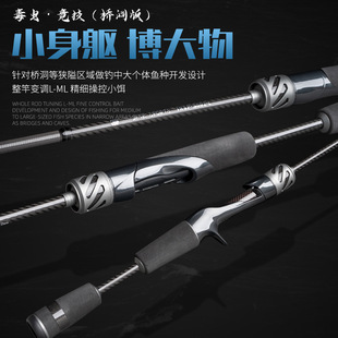 虫甲毒虫竞技桥洞版L/ML变调碳素直柄枪柄路亚钓鱼竿翘嘴溪流