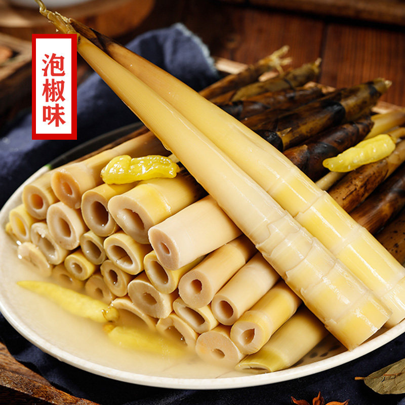 手剥笋开袋即食天目小笋酸辣爽口老汤泡椒味竹笋尖脆竹笋零食
