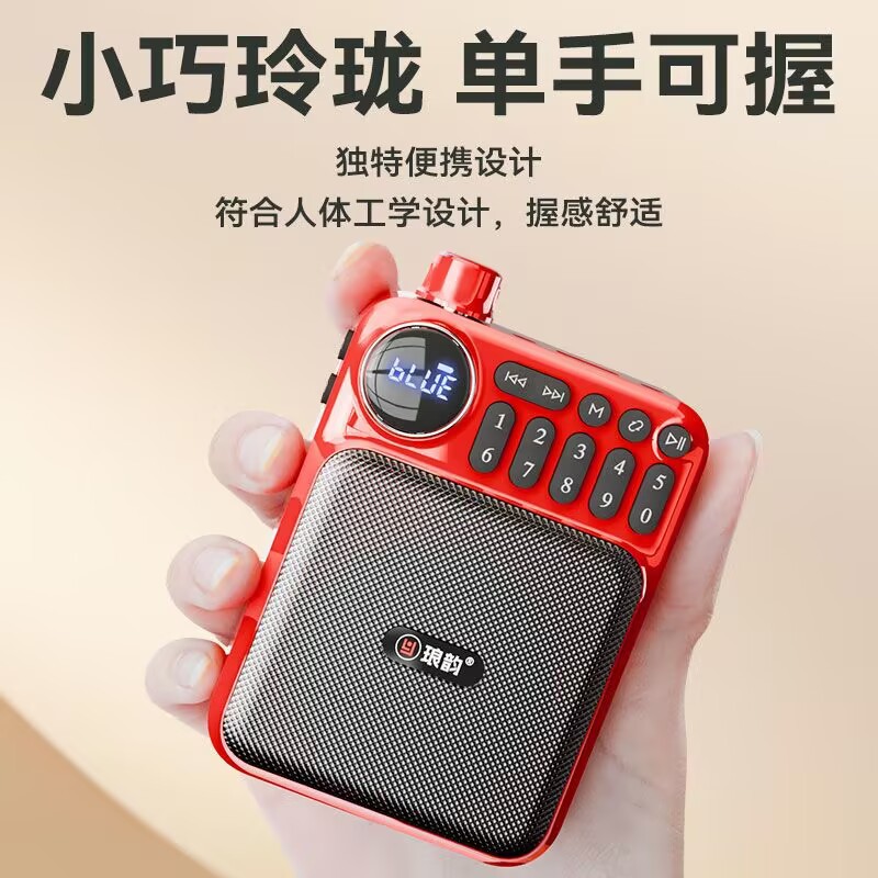琅韵便携式收录扩音机老年人唱戏机小型户外晨练音乐播放器大音量