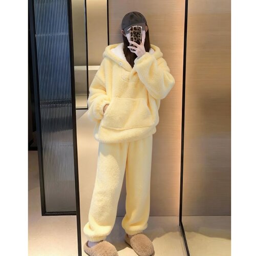 秋冬居家睡衣奶fufu女2026新款珊瑚绒加厚软绵绵家居服可外1008k