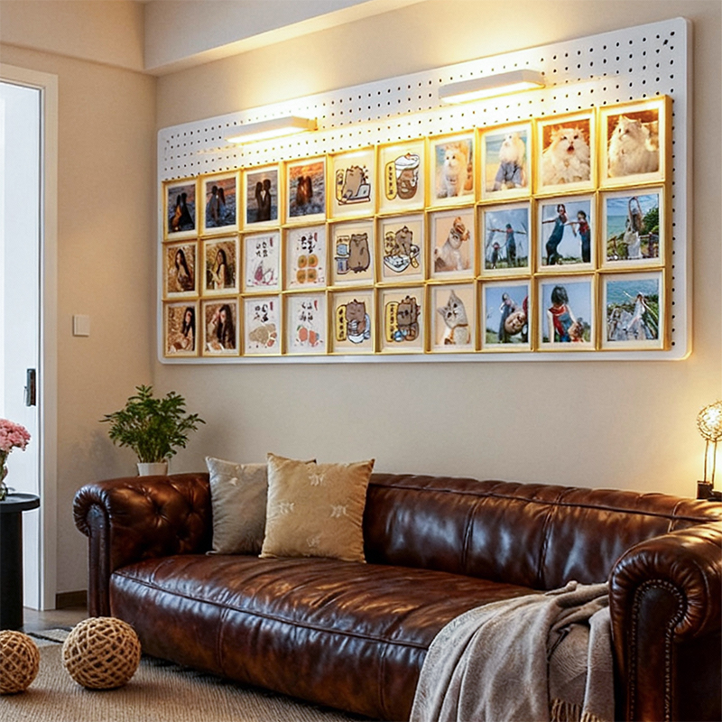 洞洞板照片墙定制透明亚克力墙壁挂相框相片收纳展示卡家庭影像墙