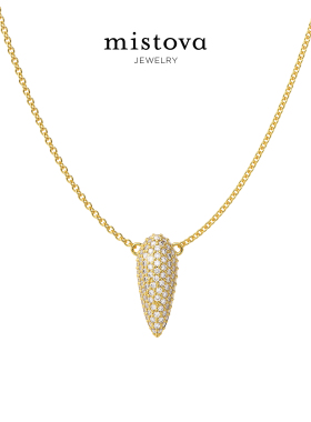 星垂项链女银镶石女优雅气质