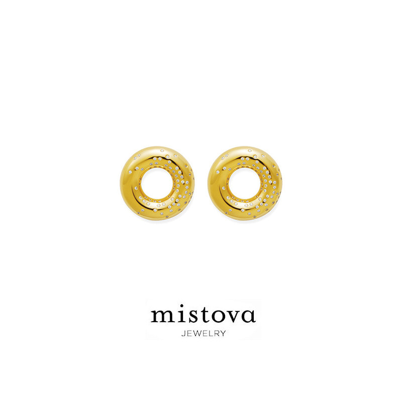 Mistova 设计师首饰18K金野生野长耳钉情侣款ins潮流网红同款耳环