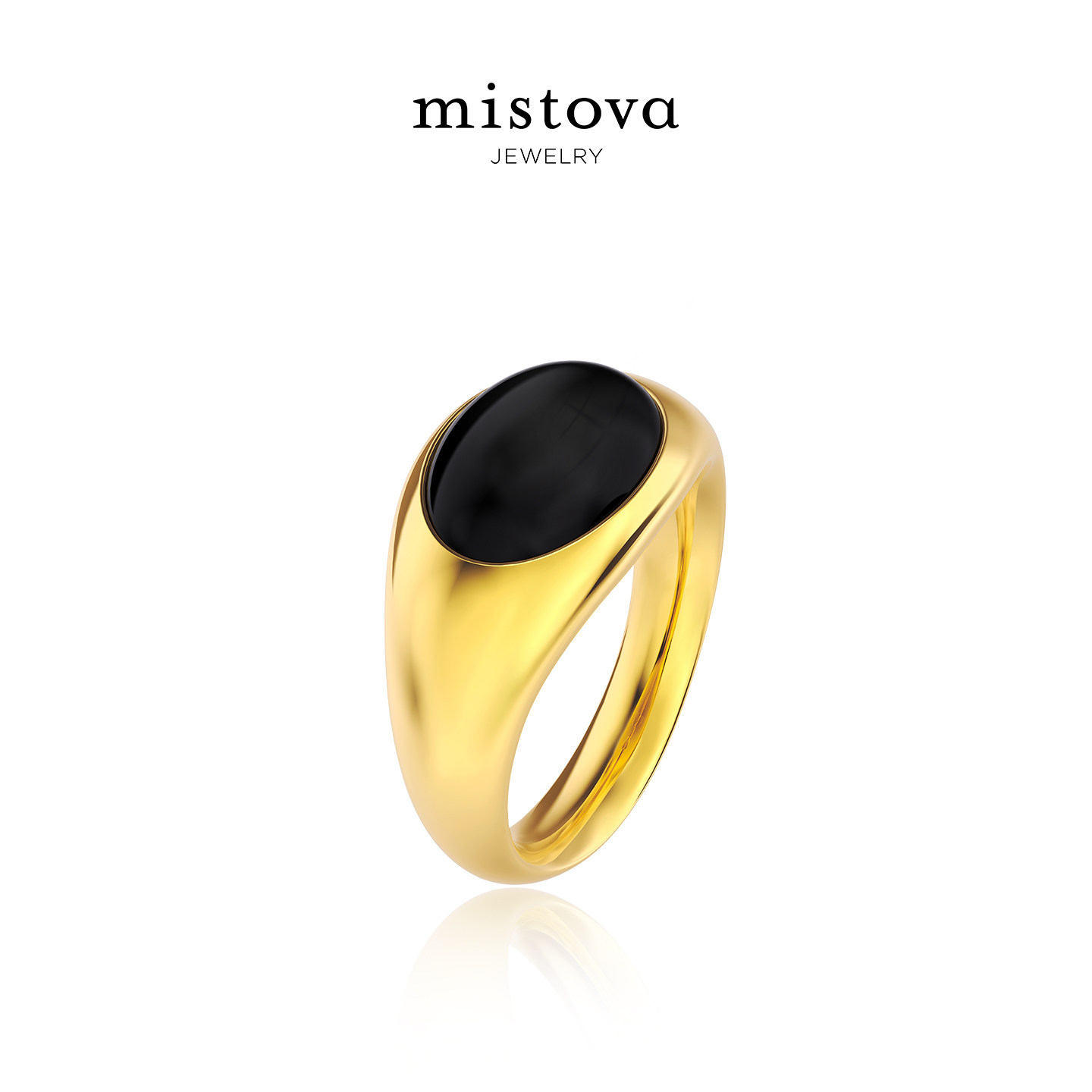 Mistova星燎幽石戒指黑玛瑙镶石s925银女气质精致设计独特高级感