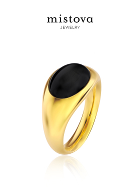 星燎幽石戒指黑玛瑙镶石s925银