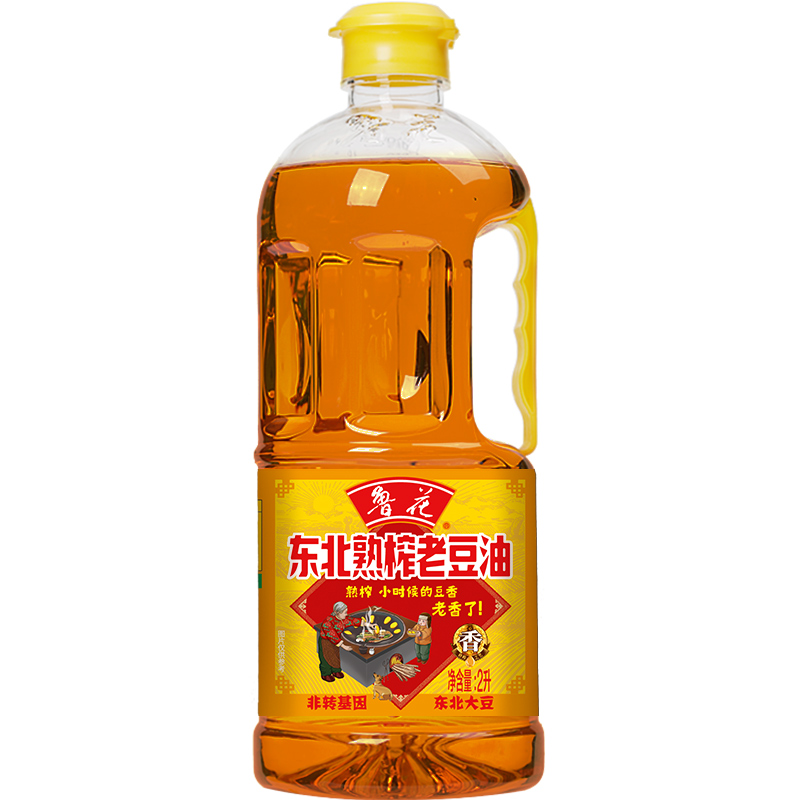 【鲁花直营】鲁花东北熟榨老豆油2L*1食用油大豆油粮油
