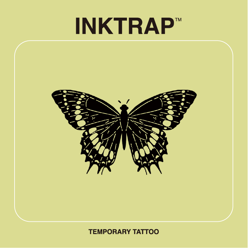 INKTRAP油墨陷阱防水防汗持久ins风草本纹身贴蝴蝶4.1*2.4cm