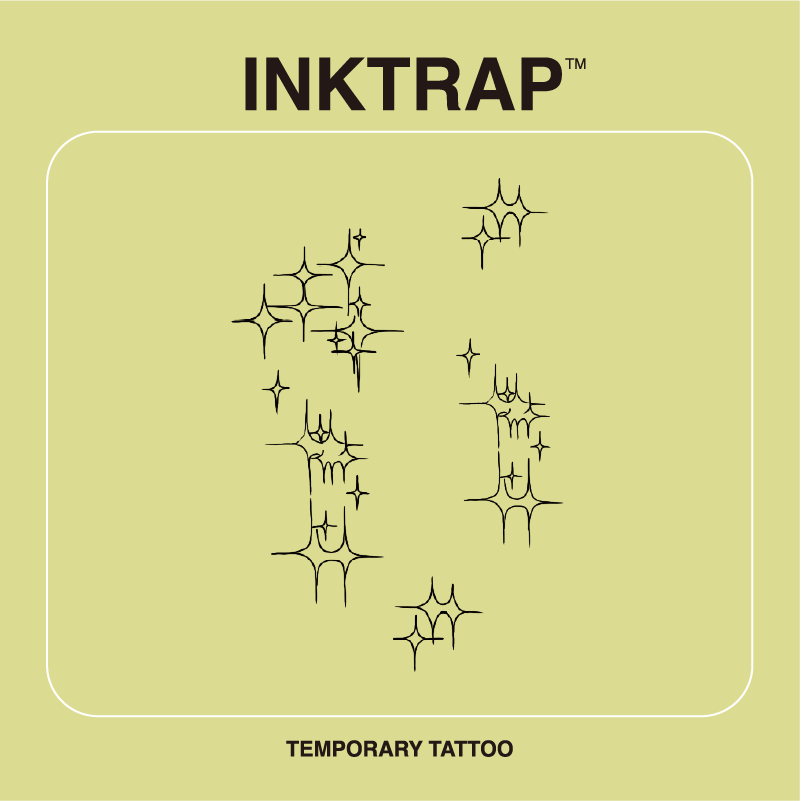 INKTRAP油墨陷阱防水防汗持久ins风草本纹身贴星星5.5*8cm