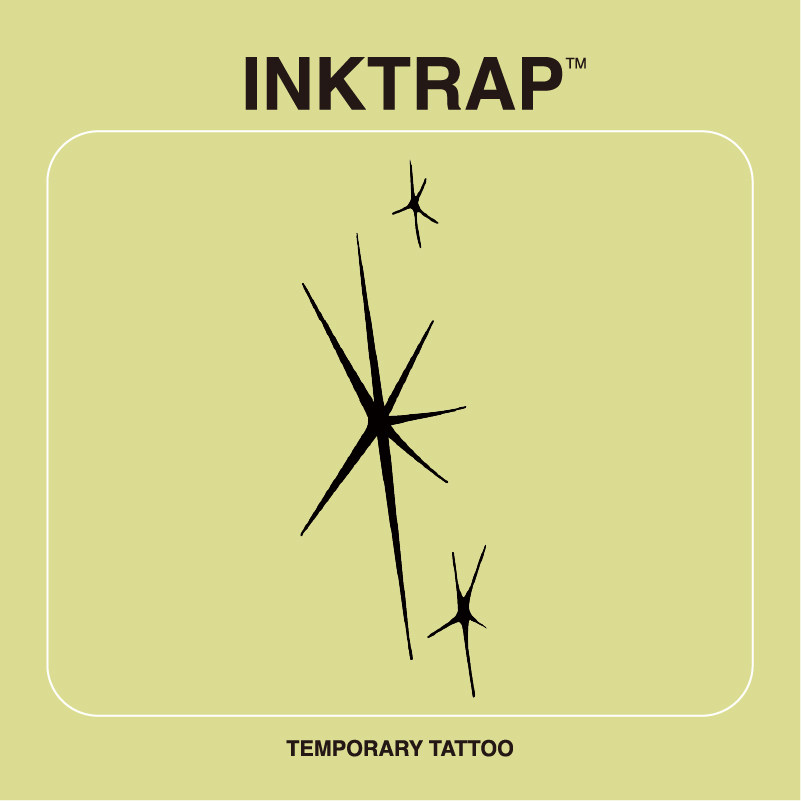 INKTRAP油墨陷阱星星手臂防水防汗持久两周草本纹身贴3.5*10cm